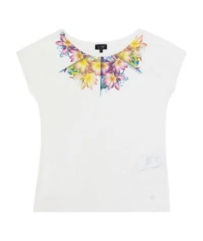 Armani Jeans Printed T-shirt With Round Neck In White
