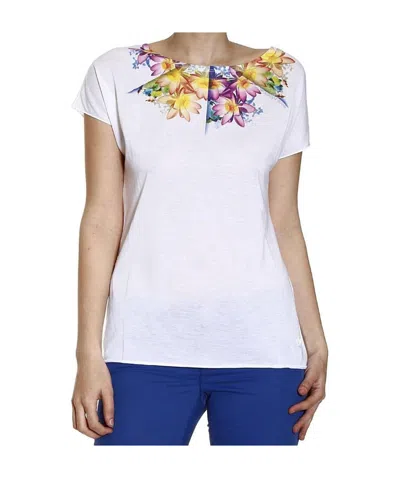 Armani Jeans Printed T-shirt With Round Neck In White