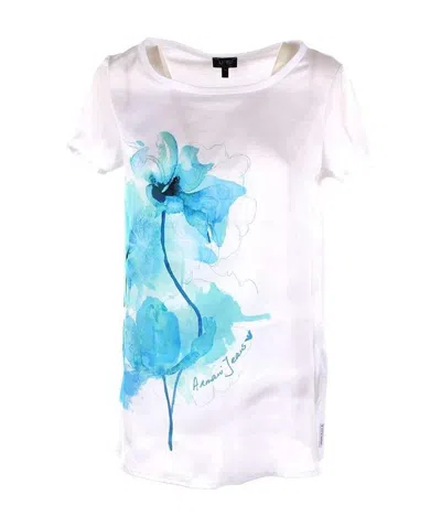Armani Jeans Printed T-shirt With Round Neck In White