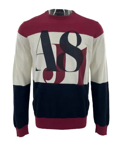 Armani Jeans Round-collar And Long-sleeved Sweater In Black