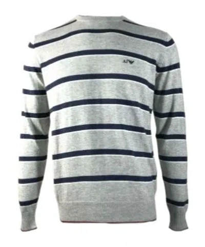 Armani Jeans Round-collar And Long-sleeved Sweater In Gray