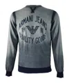 Armani Jeans Round-collar And Long-sleeved Sweater In Gray
