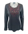 Armani Jeans Round Collar And Long-sleeved T-shirt In Black