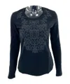 Armani Jeans Round Collar And Long-sleeved T-shirt In Black