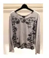 Armani Jeans Round Collar And Long-sleeved T-shirt In Gray