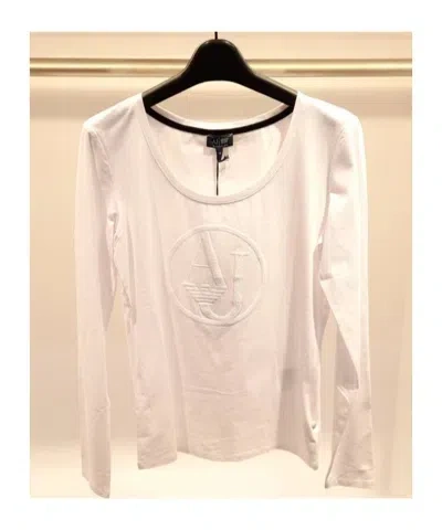 Armani Jeans Round Collar And Long-sleeved T-shirt In Nude