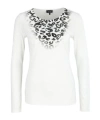 Armani Jeans Round Collar And Long-sleeved T-shirt In White