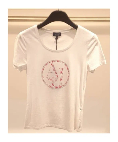 Armani Jeans Round Collar Logo T-shirt In Nude