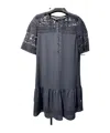Armani Jeans Round-collar Short-sleeve Dress In Black