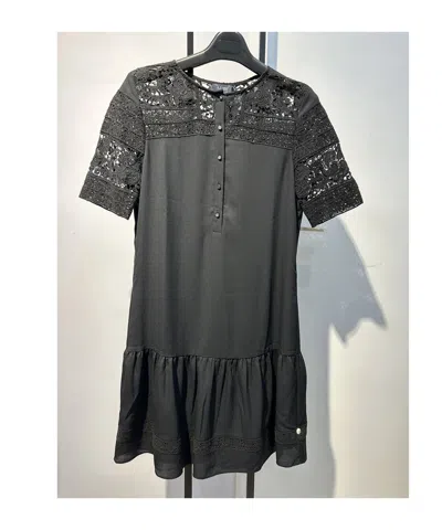 Armani Jeans Round-collar Short-sleeve Dress In Black
