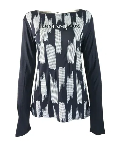 Armani Jeans Round-neck Long-sleeved Sweater In Black