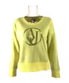 Armani Jeans Round-neck Long-sleeved Sweater In Green