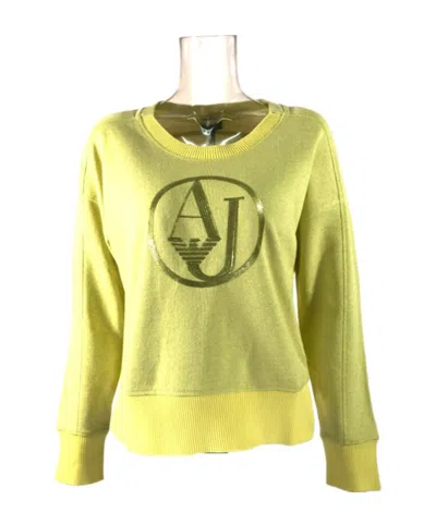 Armani Jeans Round-neck Long-sleeved Sweater In Green