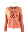 Armani Jeans Round-neck Long-sleeved Sweater In Pink