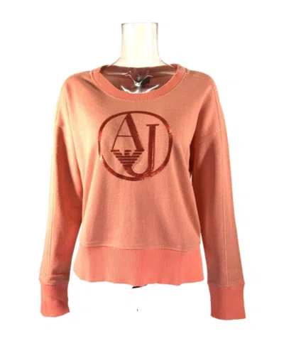 Armani Jeans Round-neck Long-sleeved Sweater In Pink