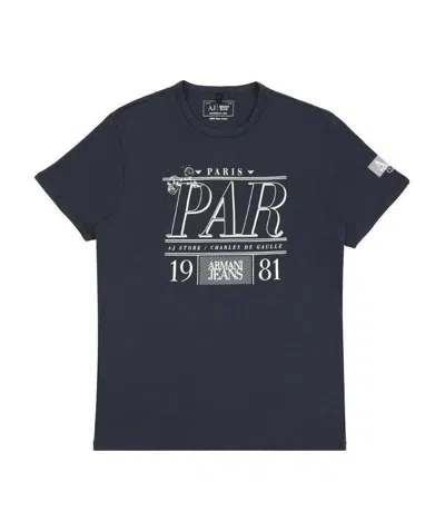 Armani Jeans Round-necked Logo T-shirt In Black