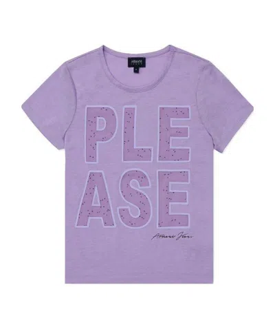 Armani Jeans Round-necked Logo T-shirt In Purple