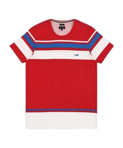 Armani Jeans Round-necked Logo T-shirt In Red