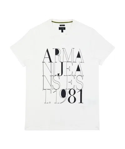 Armani Jeans Round-necked Logo T-shirt In White