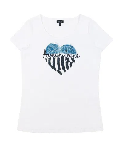 Armani Jeans Round-necked Logo T-shirt In White