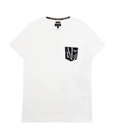 Armani Jeans Round-necked Logo T-shirt In White