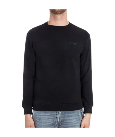Armani Jeans Round-necked Sweater In Black