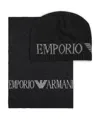 Armani Jeans Scarf And Hat Suit In Black