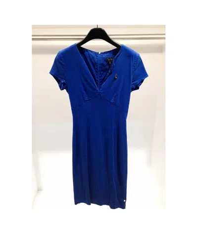Armani Jeans Short-sleeved Zipper Dress In Blue