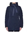 Armani Jeans Short Style Down Jacket With Ribbon In Blue