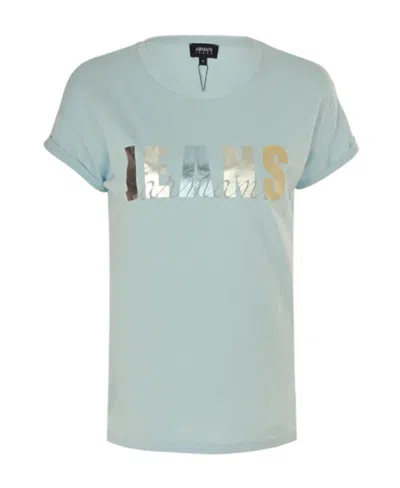 Armani Jeans Slim T-shirt With Round Neck And Short Sleeves In Green