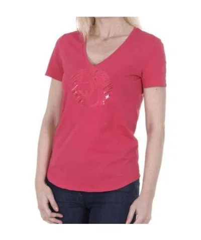 Armani Jeans Small V-collar T-shirt In Red