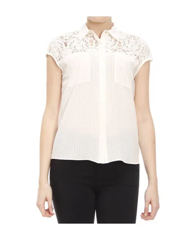 Armani Jeans Spliced Detail Shirt In White