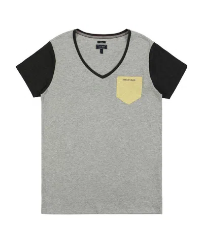 Armani Jeans Splicing Details T-shirt In Gray