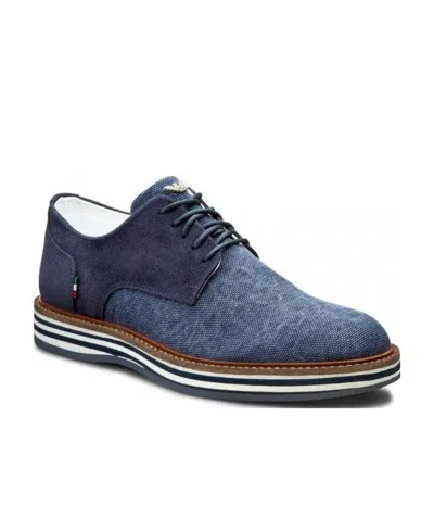 Armani Jeans Stitching Details Business Casual Shoes In Blue