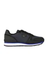 Armani Jeans Stitching Lace-up Casual Sneakers In Black