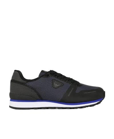 Armani Jeans Stitching Lace-up Casual Sneakers In Black