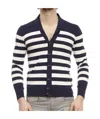 Armani Jeans Striped Cardigan In Black