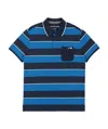 Armani Jeans Striped Logo Polo Shirt In Blue