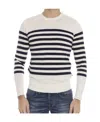 Armani Jeans Striped Sweater In White