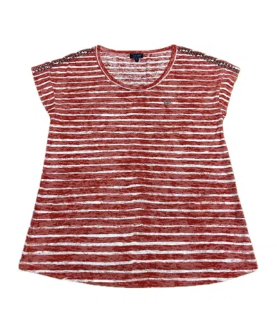 Armani Jeans Striped T-shirt In Burgundy
