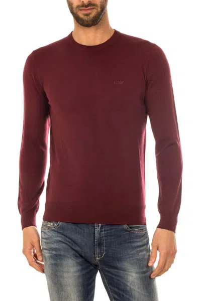 Armani Jeans Sweater In Burgundy