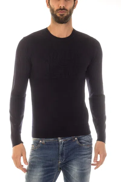 Armani Jeans Logo Pullover In Black