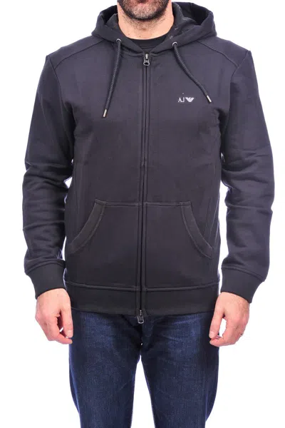 Armani Jeans Sweatshirt Hoodie In Blue