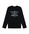 Armani Jeans T-shirt With Round Neck And Long Sleeves In Black