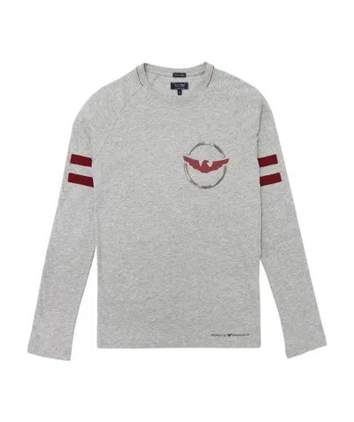 Armani Jeans T-shirt With Round Neck And Long Sleeves In Gray