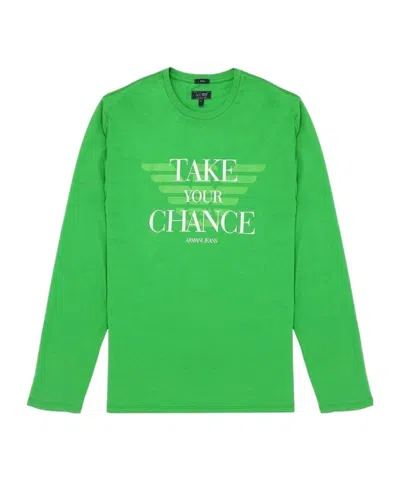 Armani Jeans T-shirt With Round Neck And Long Sleeves In Green