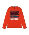 Armani Jeans T-shirt With Round Neck And Long Sleeves In Red