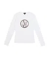 Armani Jeans T-shirt With Round Neck And Long Sleeves In White