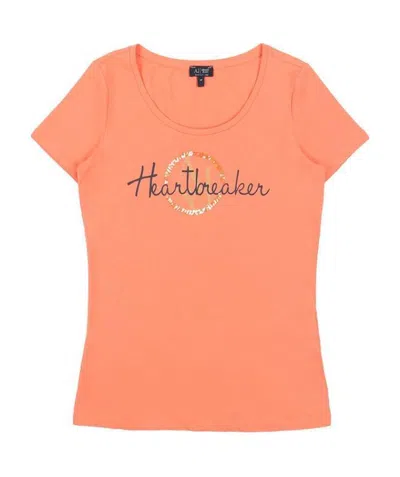 Armani Jeans T-shirt With Round Neck And Short Sleeves In Pink