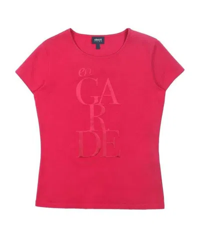 Armani Jeans T-shirt With Round Neck And Short Sleeves In Red